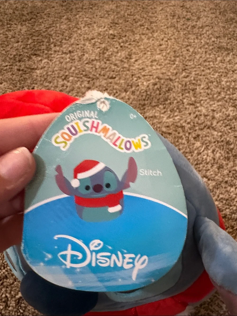 Squishmallows Blue and Red Stitch Holiday Plush